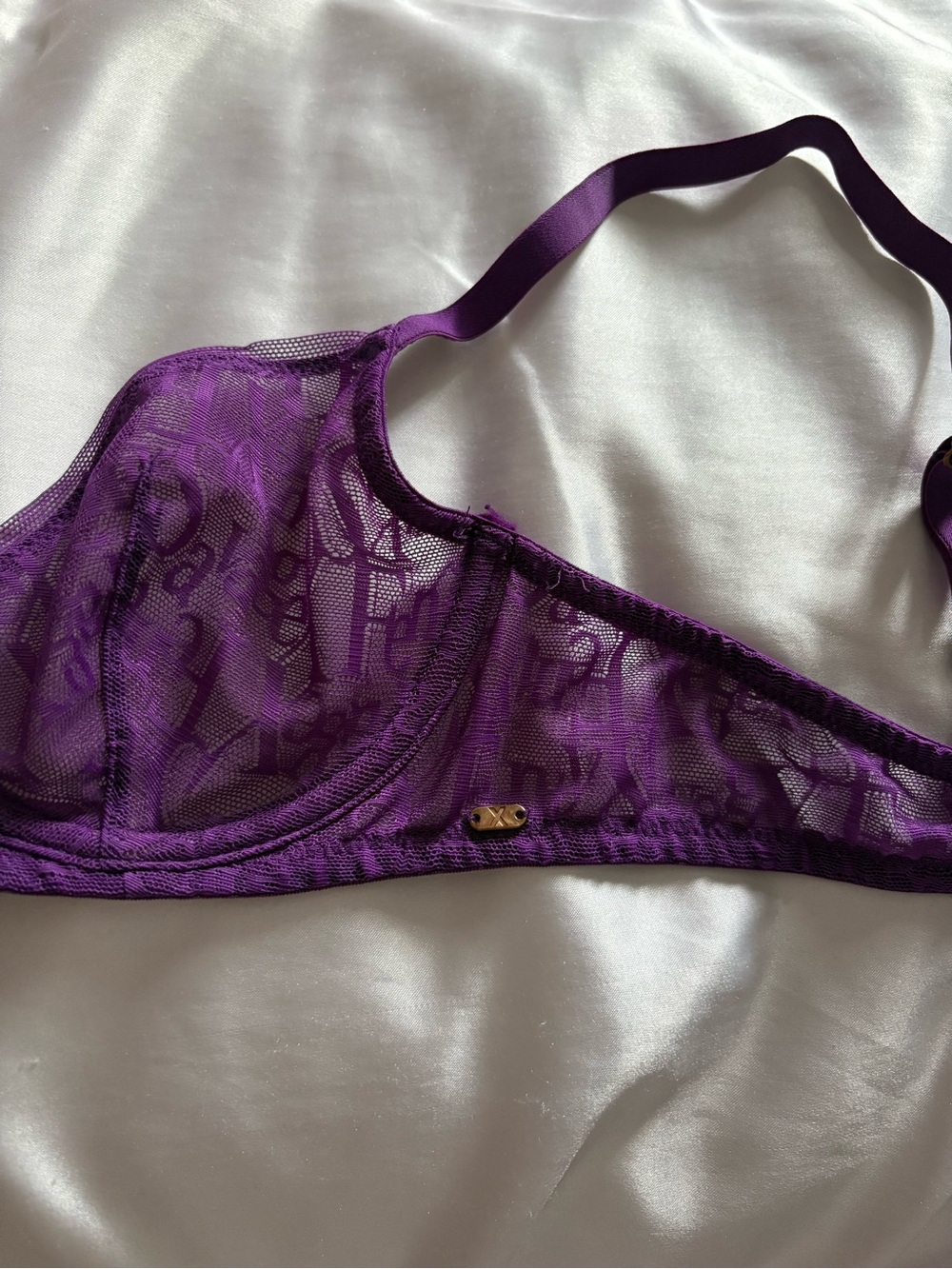 Sheer Lace Bralette in Deep Purple